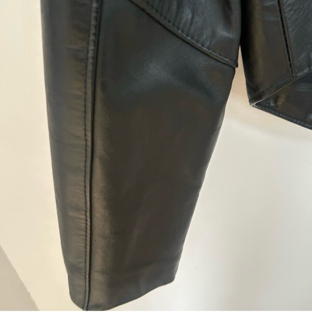 Vintage Black Fringe Leather Cropped Jacket - Women - Picture 12 of 16